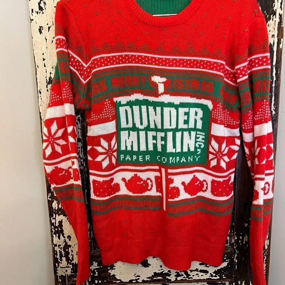 NWOT The Office Dunder Mifflin Ugly Christmas sweater. Men’s size M. Party.